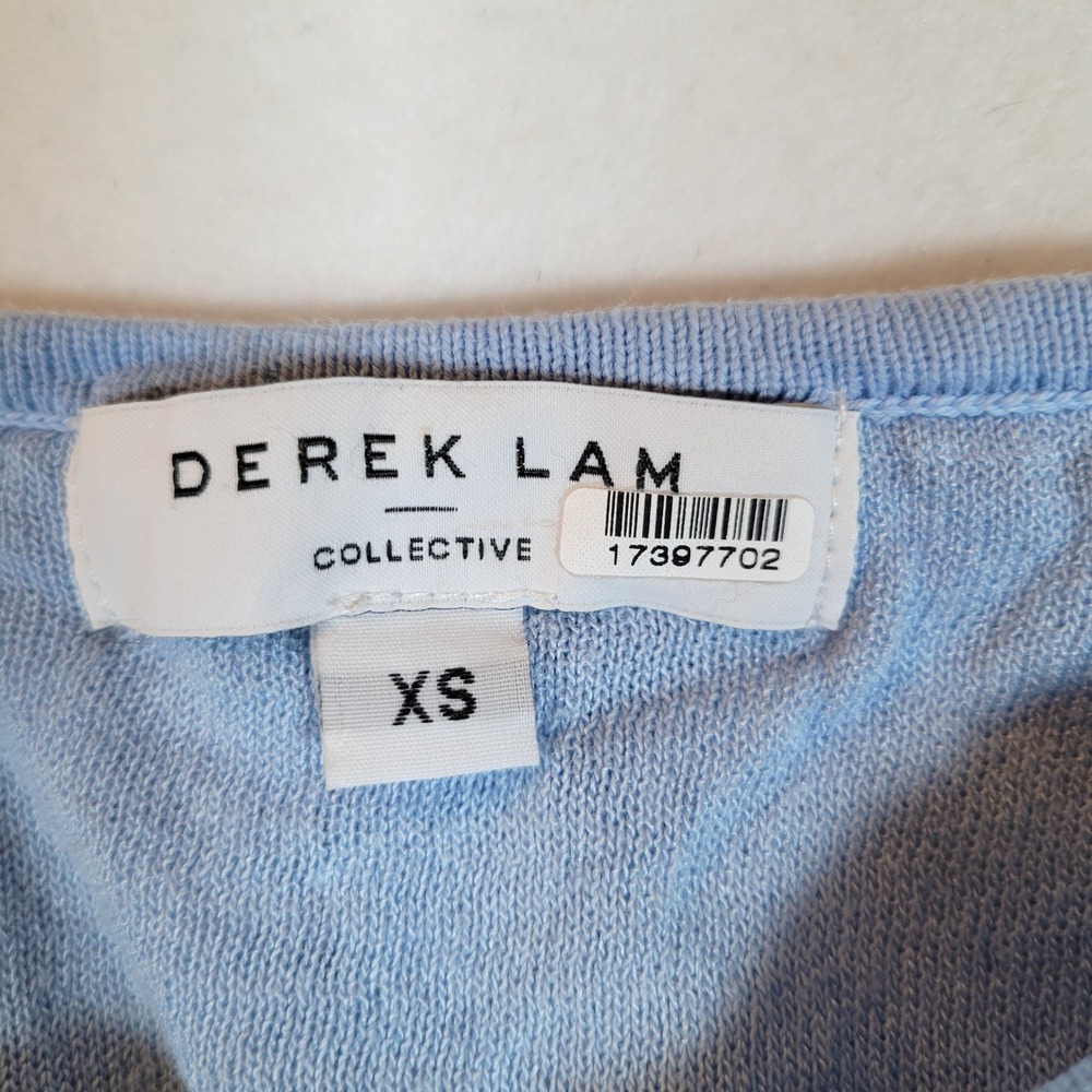 Derek Lam Collective Womens Crochet Open Knit Button Midi Dress Size XS Blue - Picture 6 of 11